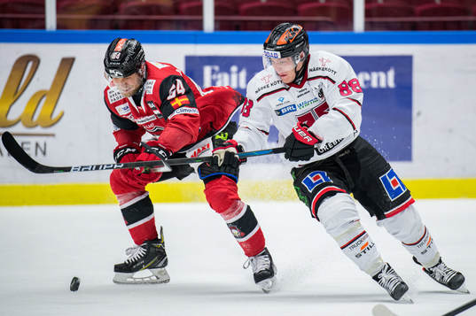Malmö Redhawks Victor Backman och Örebros Joonas Rask