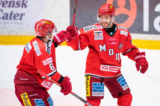 Modos Jesper Dahlroth och Tommy Enström jublar
