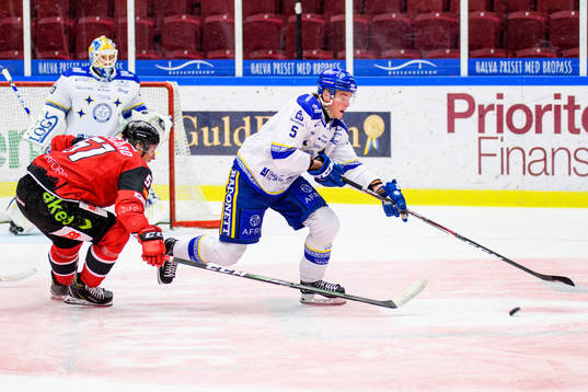 Malmö Redhawks Emil Sylvegård och Leksands Calle Själin