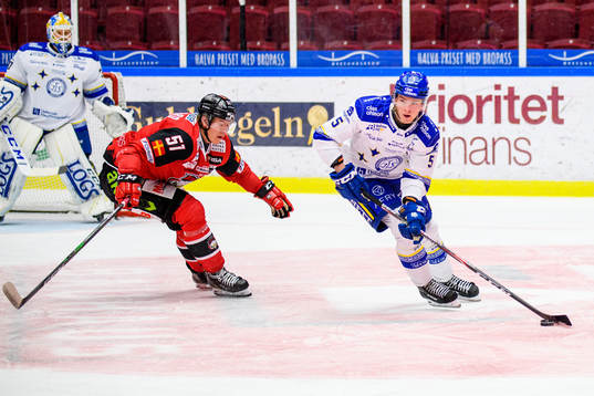 Malmö Redhawks Emil Sylvegård och Leksands Calle Själin