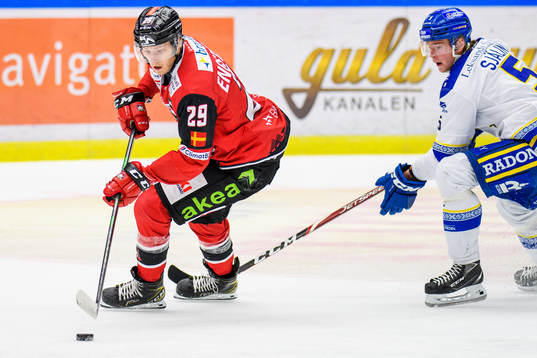 Malmö Redhawks Eric Engstrand och Leksands Calle Själin