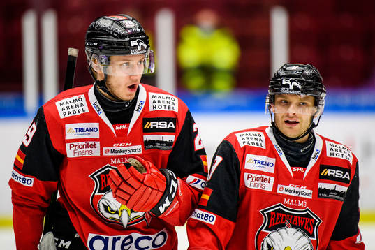Malmö Redhawks Eric Engstrand och Johan Olofsson