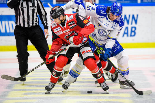 Malmö Redhawks Johan Olofsson och Leksands Johan Fransson