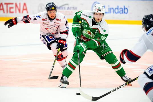 Linköpings Arvid Costmar och Rögles Simon Ryfors