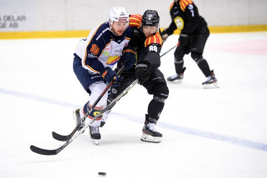Djurgårdens Niclas Bergfors och Brynäs Jadeon Descheneau
