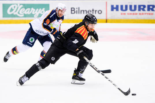 Djurgårdens Niclas Bergfors och Brynäs Anton Rödin