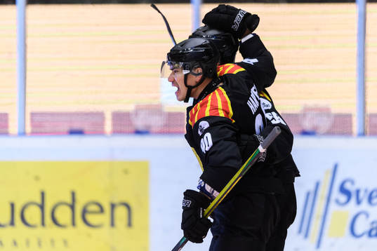 Brynäs Shane Harper jublar