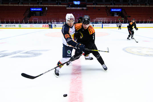 Djurgårdens Michael Haga och Brynäs Marcus Björk