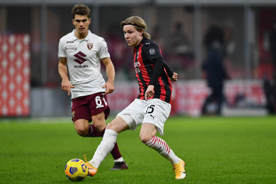 Jens Petter Hauge of Milan