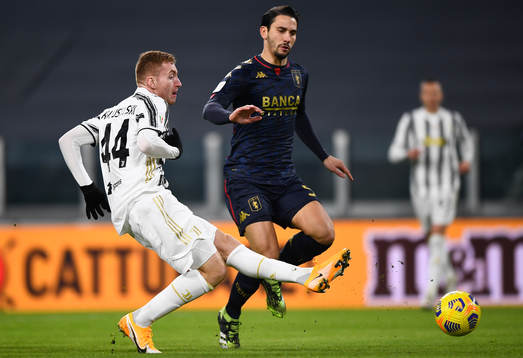 Dejan Kulusevski of Juventus scores the 1-0 goal