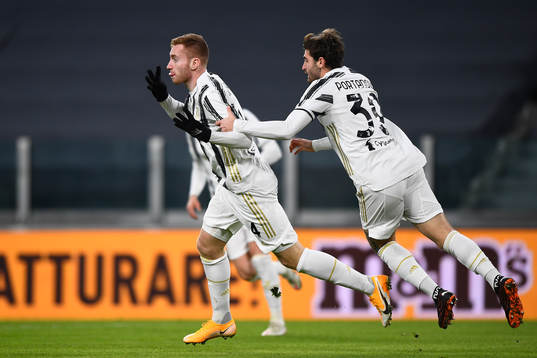 Dejan Kulusevski of Juventus celebrates