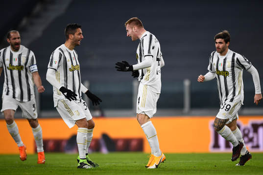 Dejan Kulusevski of Juventus celebrates