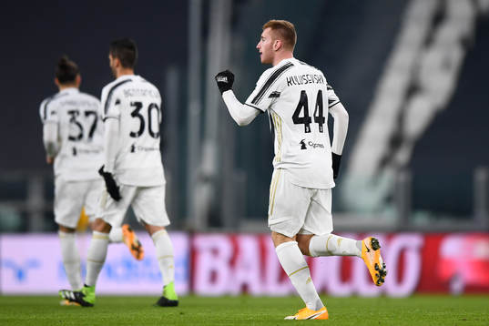 Dejan Kulusevski of Juventus celebrates