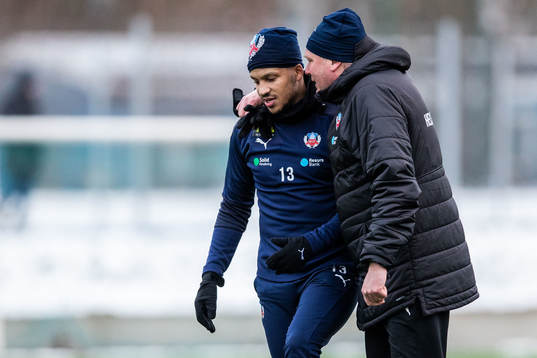 Helsingborgs tränare Jörgen Lennartsson och Martin Olsson