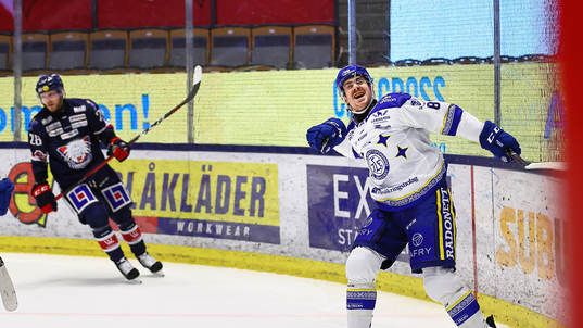 Leksands Matt Caito jublar och Linköpings Jaakko Rissanen
