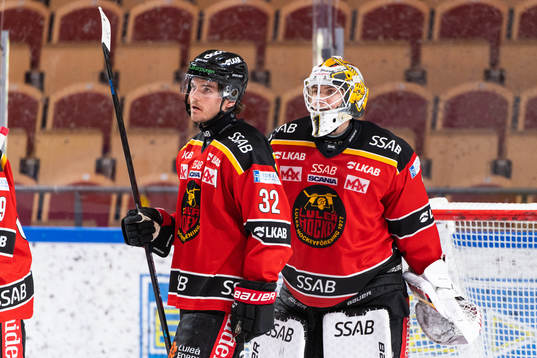 Luleås Oscar Engsund och målvakt Jesper Wallstedt