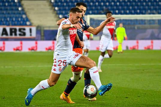 Ruben AGUILAR of Monaco  and Gaetan LABORDE of Montpellier