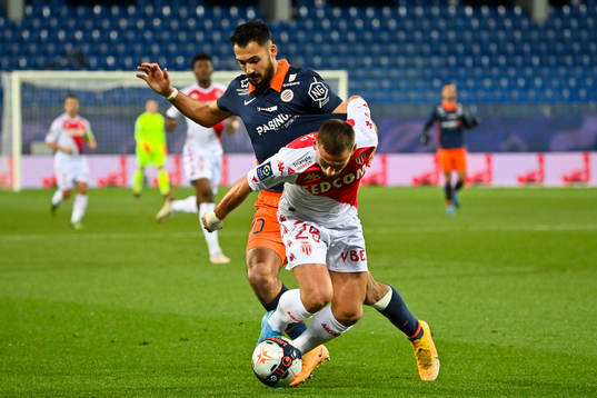 Ruben AGUILAR of Monaco  and Gaetan LABORDE of Montpellier