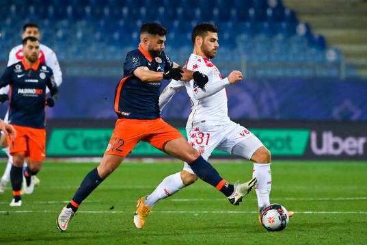 Jordan FERRI of Montpellier and Kevin VOLLAND of Monaco