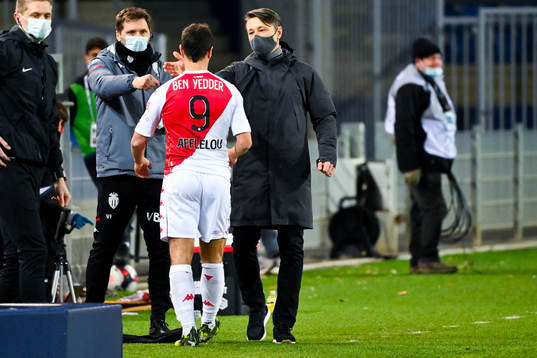 Wissam BEN YEDDER of Monaco and Niko Kovac head coach of