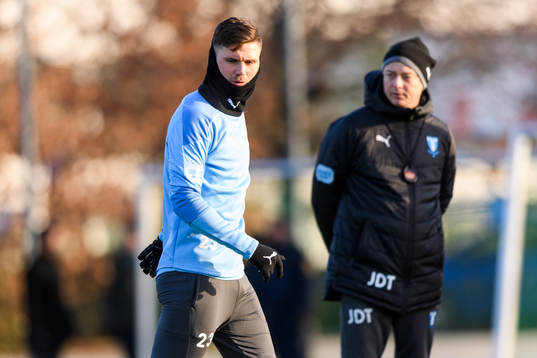 Marcus Antonsson och huvudtränare Jon Dahl Tomasson