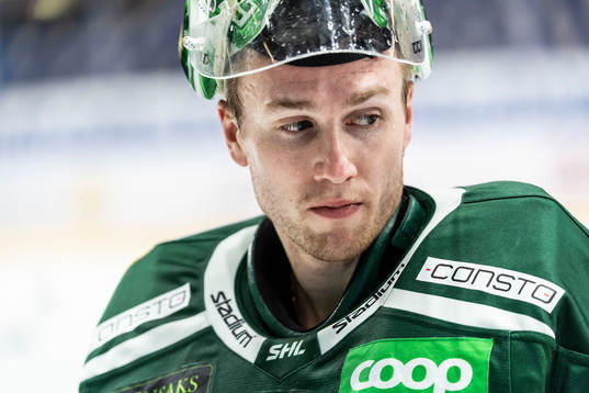 Färjestads målvakt Henrik Haukeland deppar