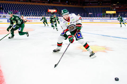 Färjestads Albin Eriksson och Frölundas Filip Johansson