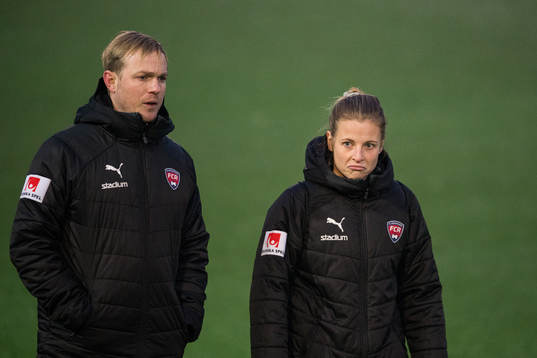Tränare Jonas Eidevall och Anna Anvegård