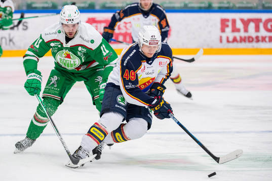 Djurgårdens Rhett Rakhshani och Rögles Mattias Sjögren