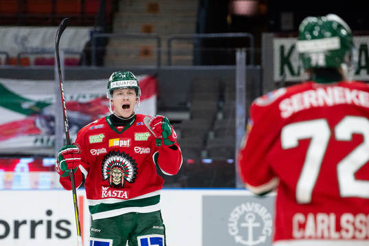 Frölundas Lucas Raymond jublar