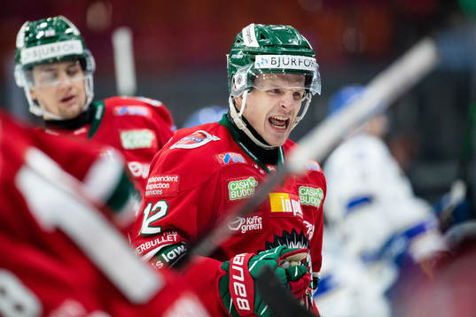 Frölundas Max Friberg reagerar