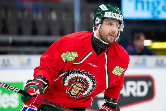 Frölundas Jan Mursak innan ishockeymatchen i SHL mellan