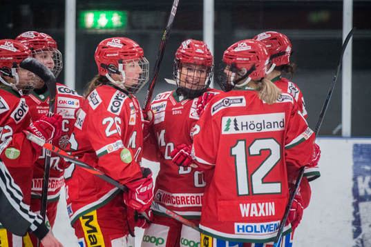 Modos Maja Grundström jublar med lagkamrater