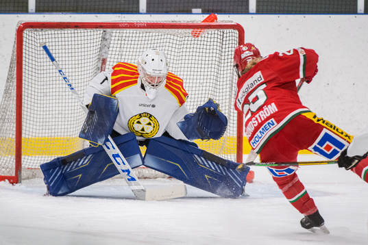 Modos Maja Grundström mot Brynäs målvakt Eveliina