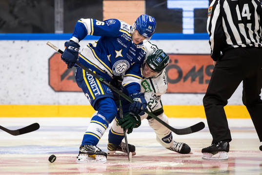Leksands Nils Åman och Färjestads Oskar Bäck