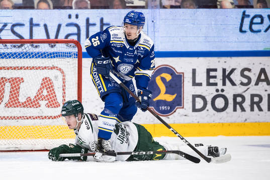 Färjestads Carl Jakobsson och Leksands Patrik Norén