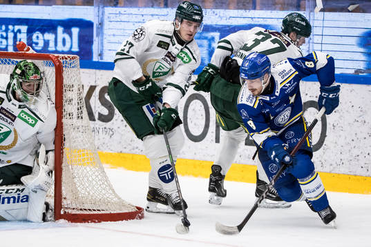 Leksands Matt Caito och Färjestads Oskar Bäck och