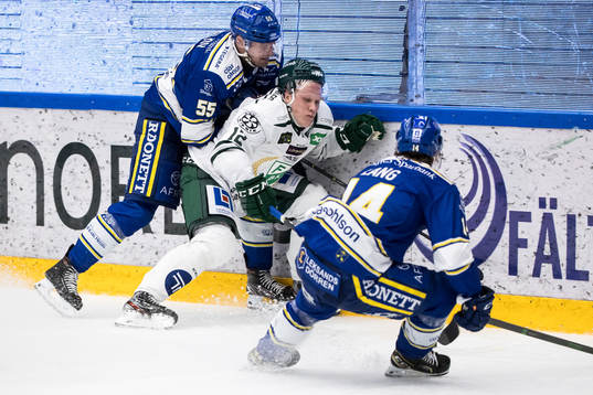 Leksands Jonas Ahnelöv och Färjestads Niclas Lundgren och