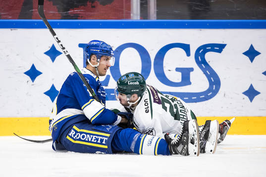 Leksands Jon Knuts och Färjestads Martin Johansson