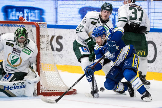 Leksands Matt Caito och Färjestads Oskar Bäck och
