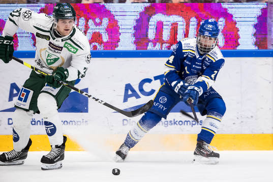 Färjestads Adam Ginning och Leksands Isak Rosén