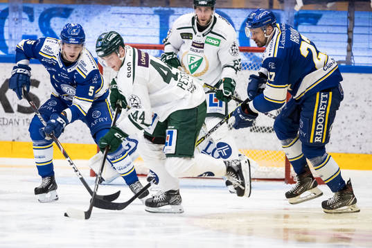 Leksands Calle Själin och Färjestads Jacob Peterson och