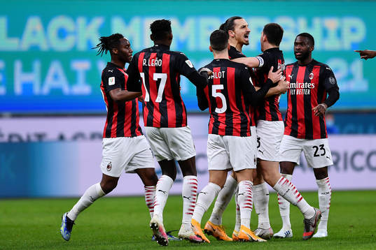 Zlatan Ibrahimovic of Milan celebrates