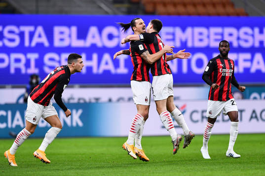 Zlatan Ibrahimovic of Milan celebrates
