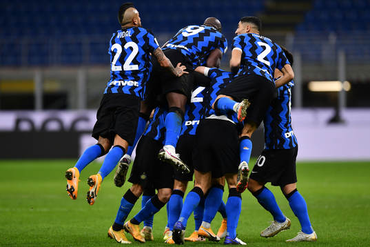 Christian Eriksen of Inter celebrates
