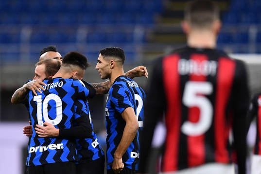Christian Eriksen of Inter celebrates