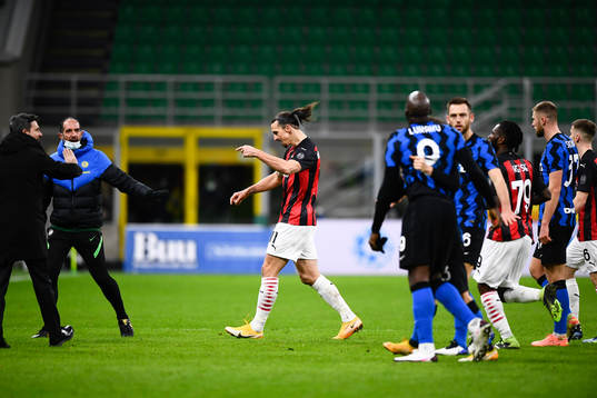 Zlatan Ibrahimovic of Milan and Romelu Lukaku of Inter