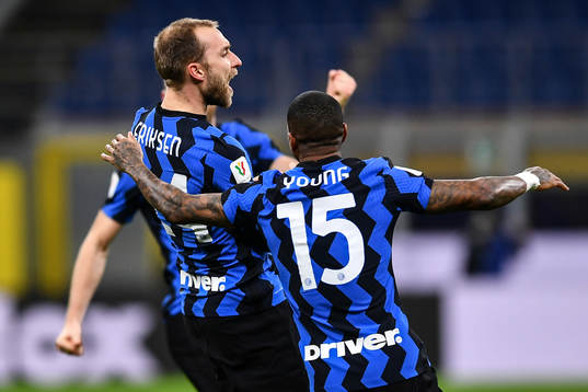 Christian Eriksen of Inter celebrates
