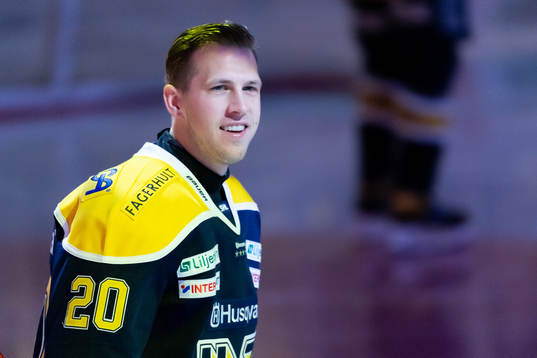 s Matt Donovan innan ishockeymatchen i SHL mellan HV71 och