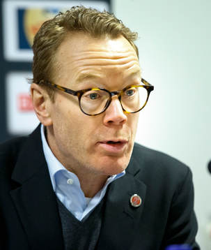 Örebros tränare Niklas Eriksson på presskonferensen